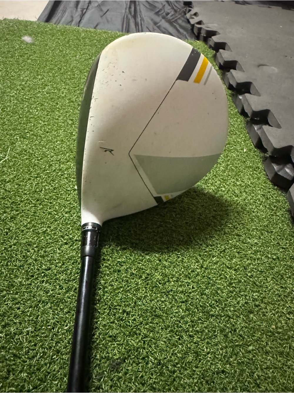 White Golf Driver with Yellow and Gray Accents - Classic Head